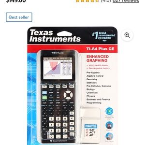 New never opened Texas Instruments Ti-84 Plus CE Graphing
Calculator, Black.